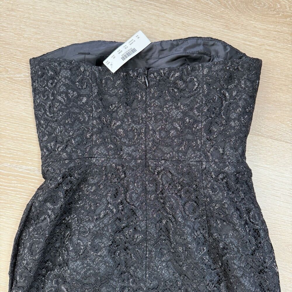 NWT Tinsel Lace POCKETS Prom Dress J.Crew 00 XXS Boned Metallic Strapless 58522 - Picture 5 of 12